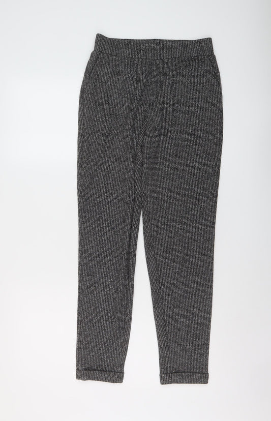 Mango Womens Black Polyester Trousers Size S L27 in Regular