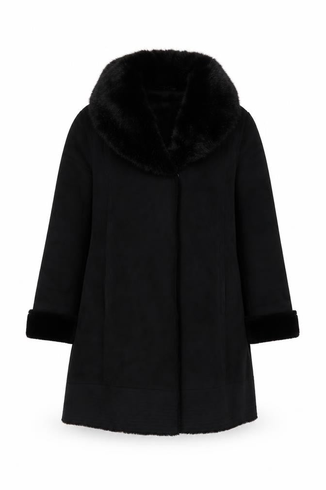 Womens UK Size 16  Jaegere Black Polyester Coat