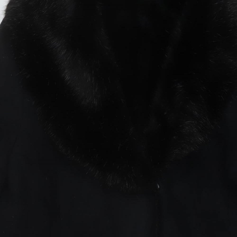 Jaegere Womens Black Overcoat Coat Size 16 Snap