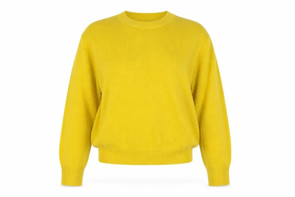 H&M Womens Yellow Round Neck Acrylic Pullover Jumper Size S