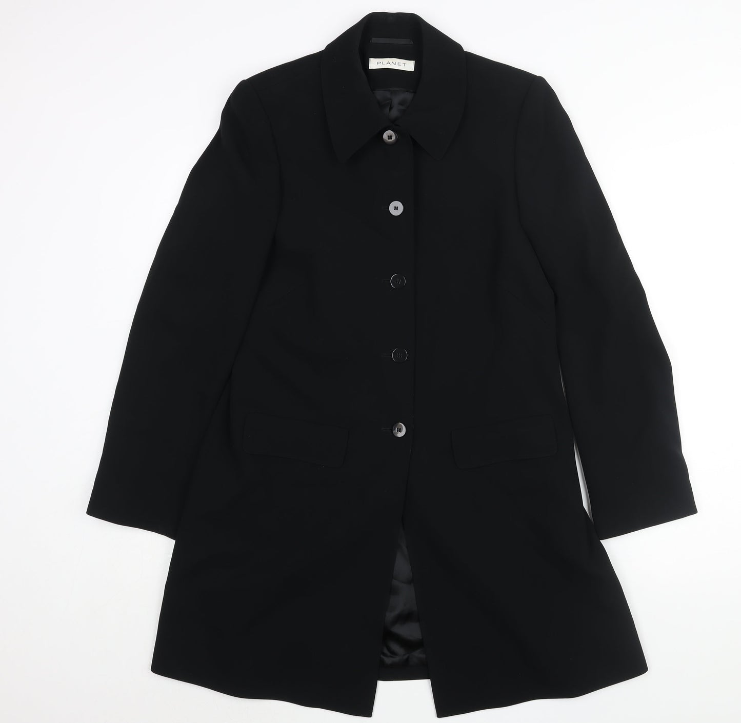 Planet Womens Black Jacket Size 12 Button