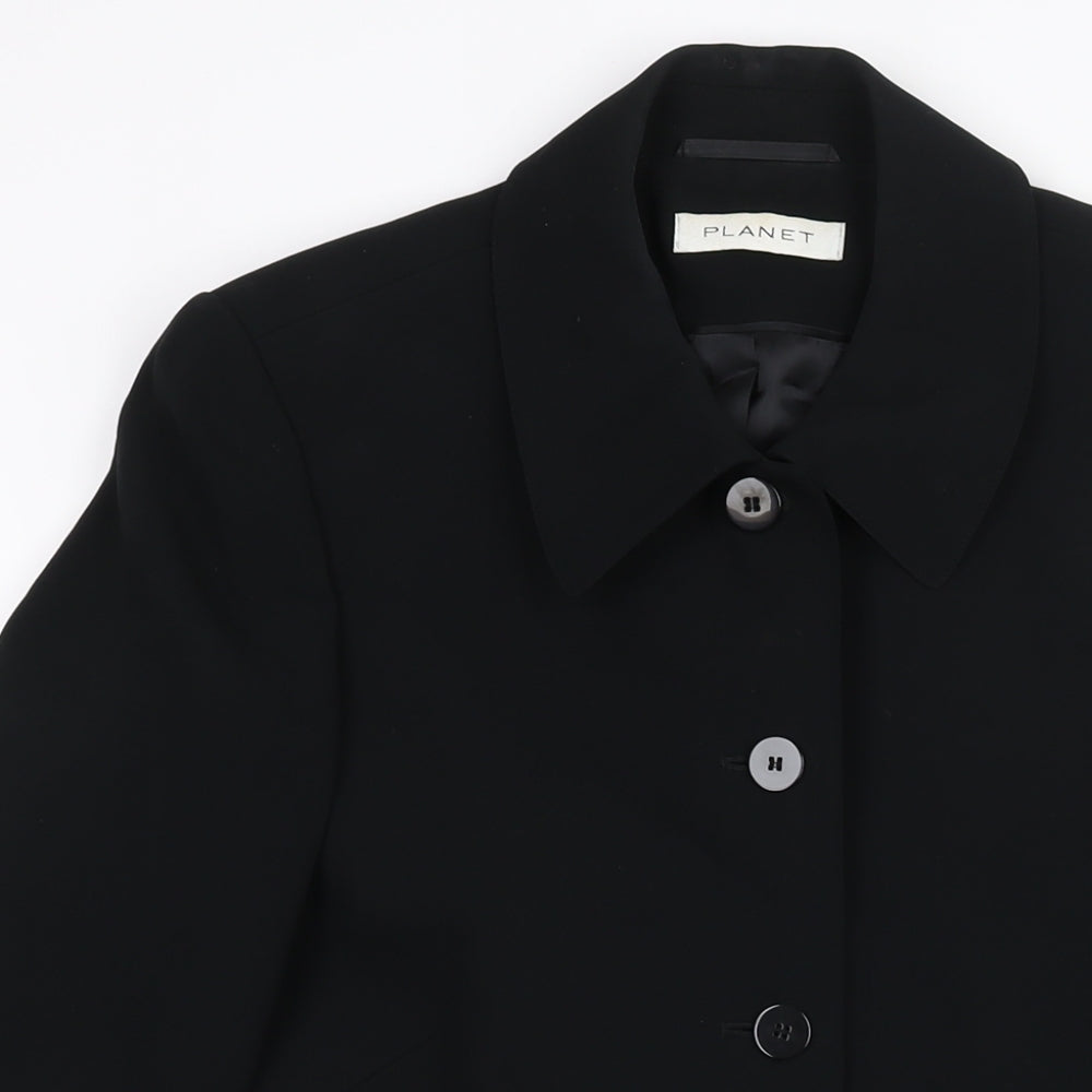 Planet Womens Black Jacket Size 12 Button