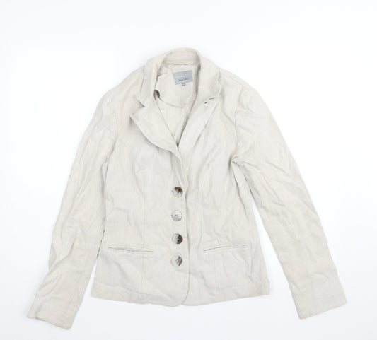 Per Una Womens Beige Jacket Blazer Size 10 Button