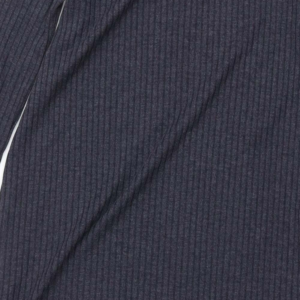 Marks and Spencer Womens Blue Polyester Shift Size 10 Round Neck Pullover - Ribbed