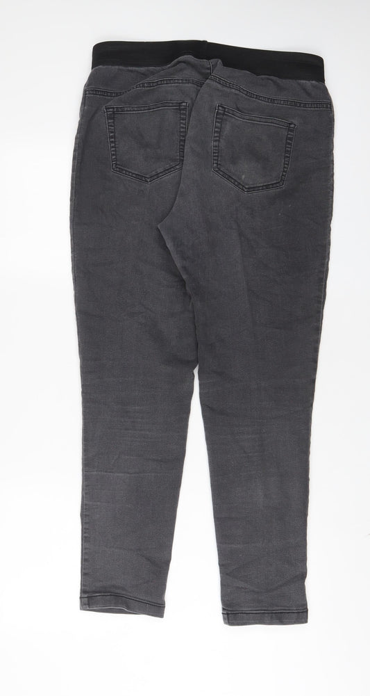 Marks and Spencer Womens Grey Cotton Jegging Jeans Size 14 L29 in Regular