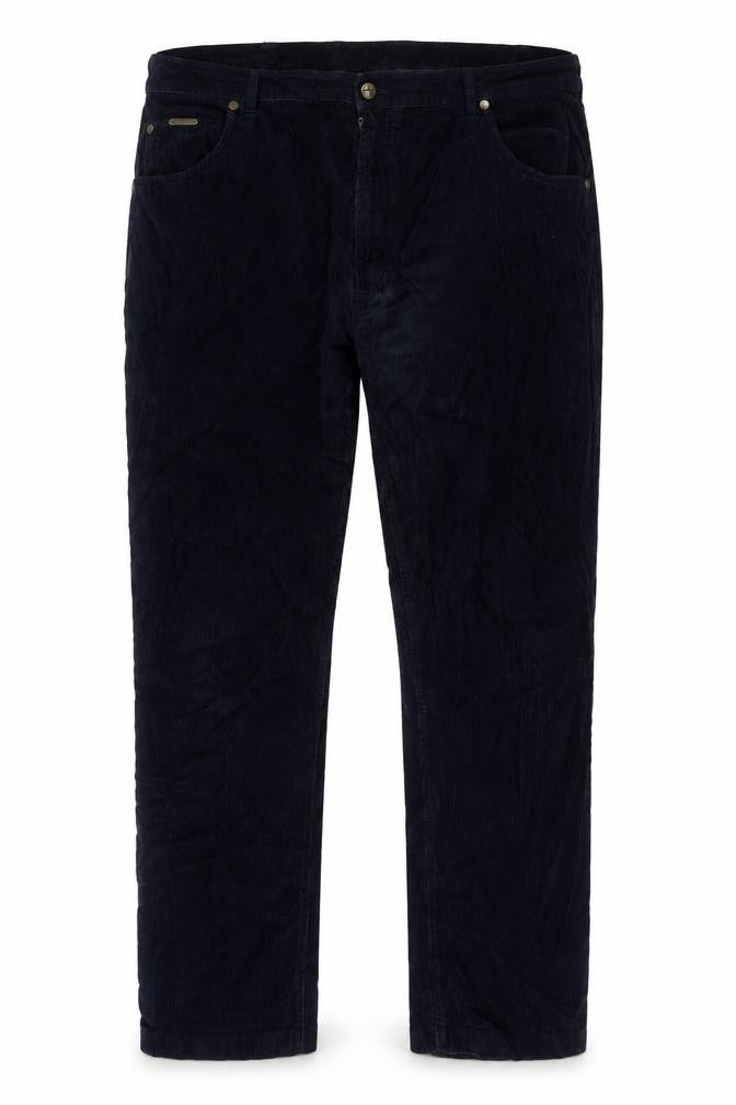 Peter Christan Mens Blue Cotton Trousers Size 44 in L34 in Regular Zip - Long Leg