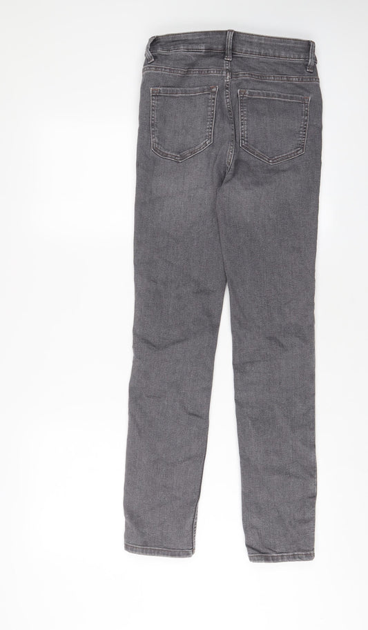 Marks and Spencer Womens Red Cotton Straight Jeans Size 8 L29 in Slim Zip