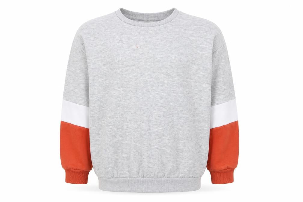 Marks and Spencer Boys Grey Geometric Cotton Pullover Sweatshirt Size 8-9 Years Pullover