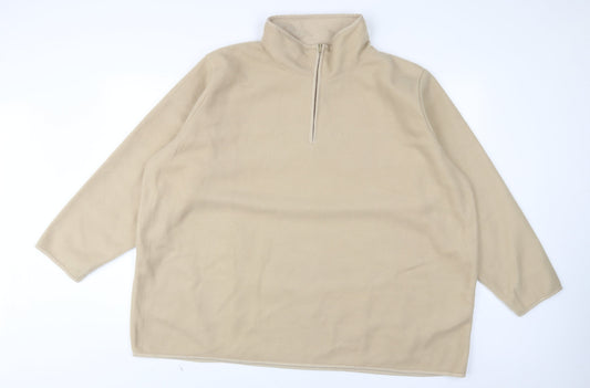 Naeville Womens Beige Polyester Pullover Sweatshirt Size 30 Zip - 1/2 Zip