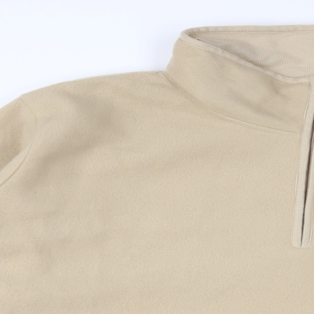Naeville Womens Beige Polyester Pullover Sweatshirt Size 30 Zip - 1/2 Zip