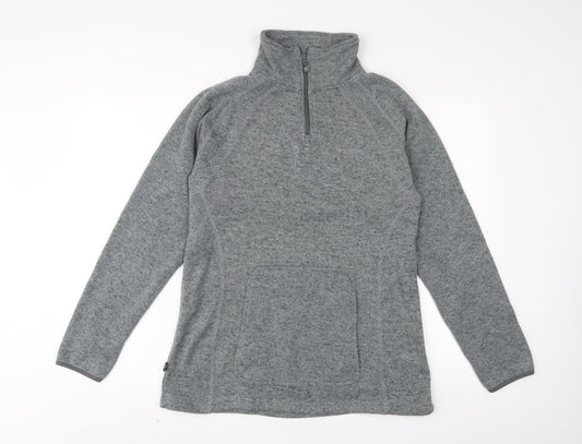Mountain Life Womens Grey Polyester Pullover Sweatshirt Size 16 Zip