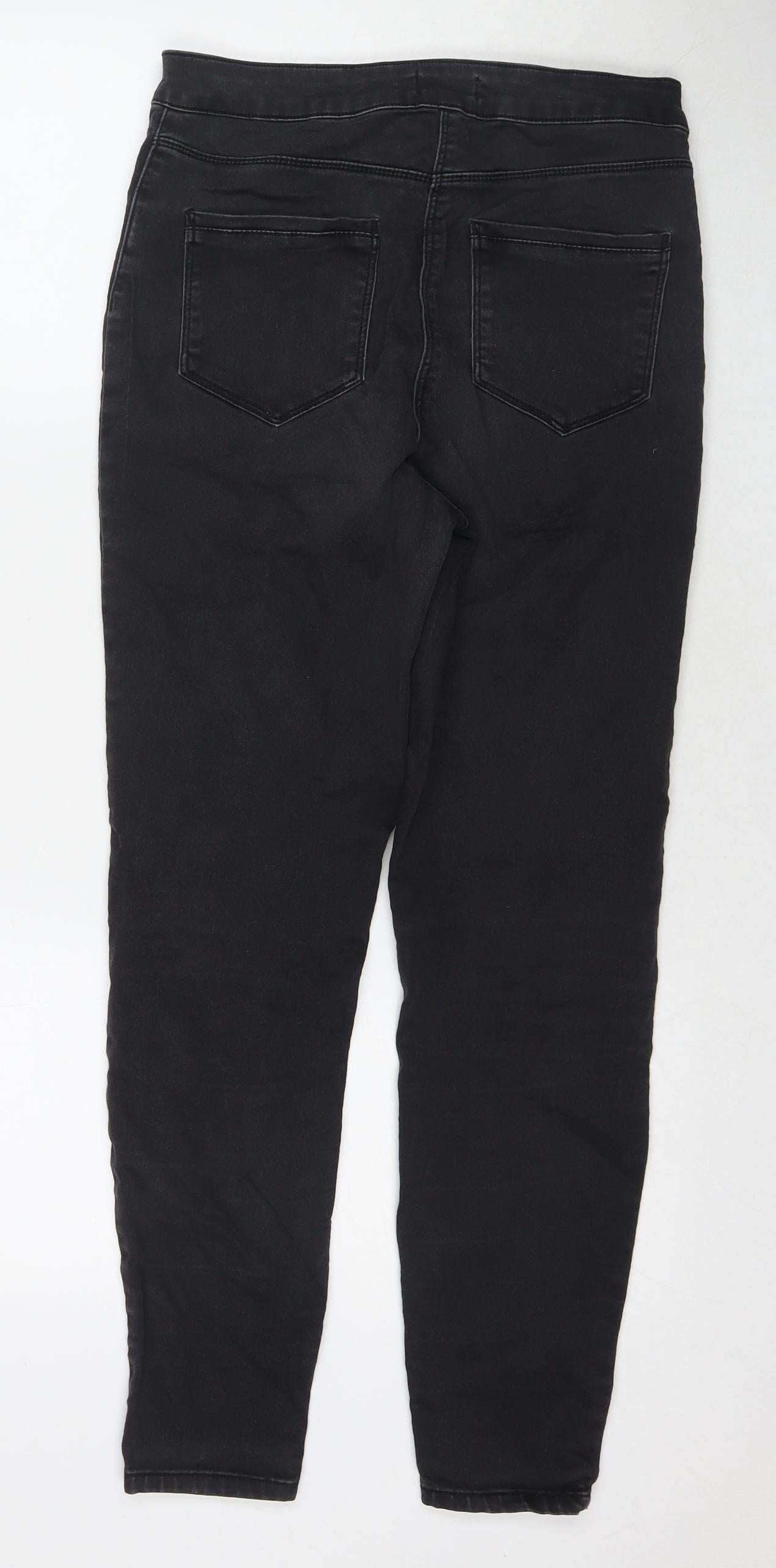 Papaya Womens Black Cotton Skinny Jeans Size 12 L27 in Regular Zip