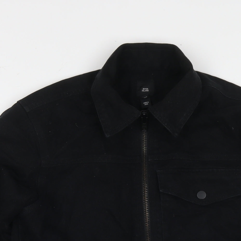 River Island Mens Black Jacket Size XS Zip