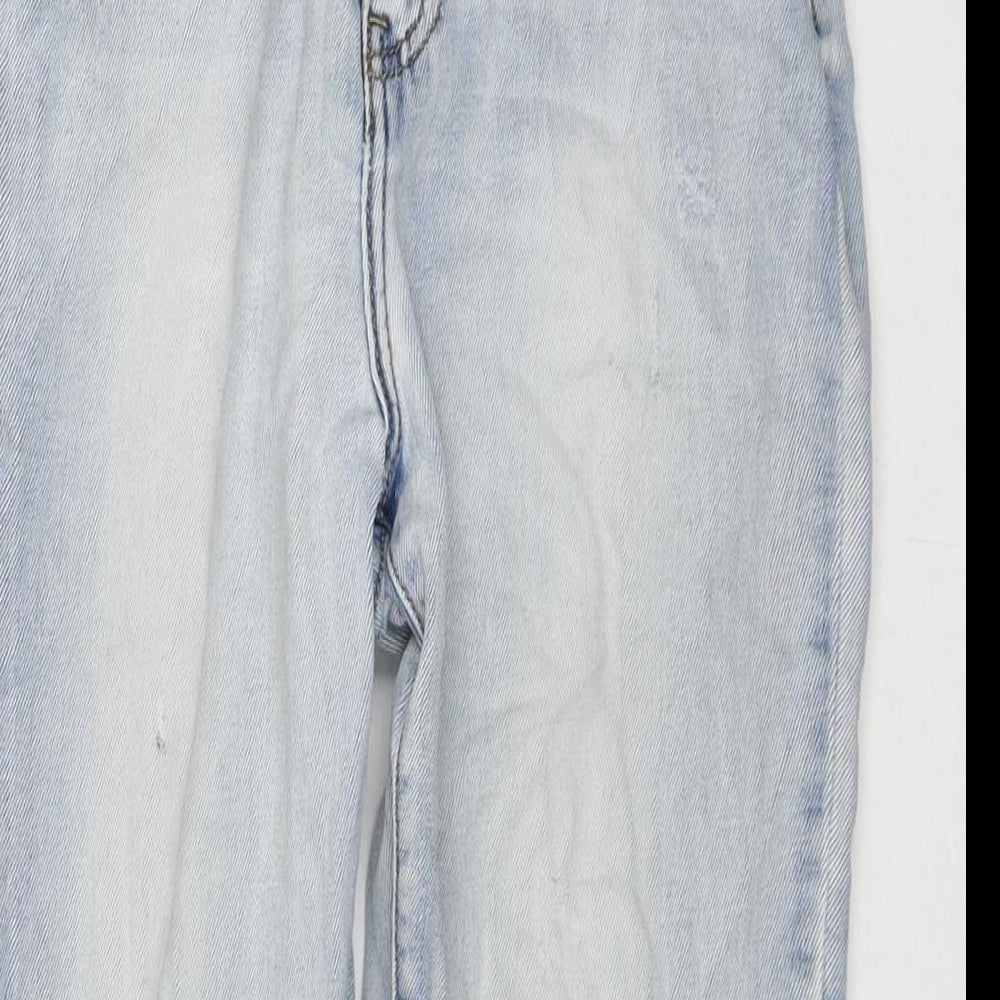 Toxik3 Womens Blue Cotton Cropped Jeans Size 10 L23 in Regular Zip