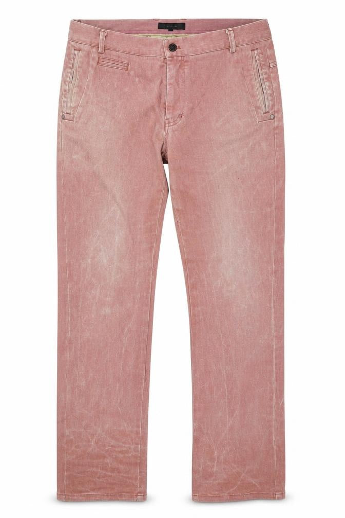 Villain Mens Pink Cotton Straight Jeans Size 36 in L33 in Regular Zip
