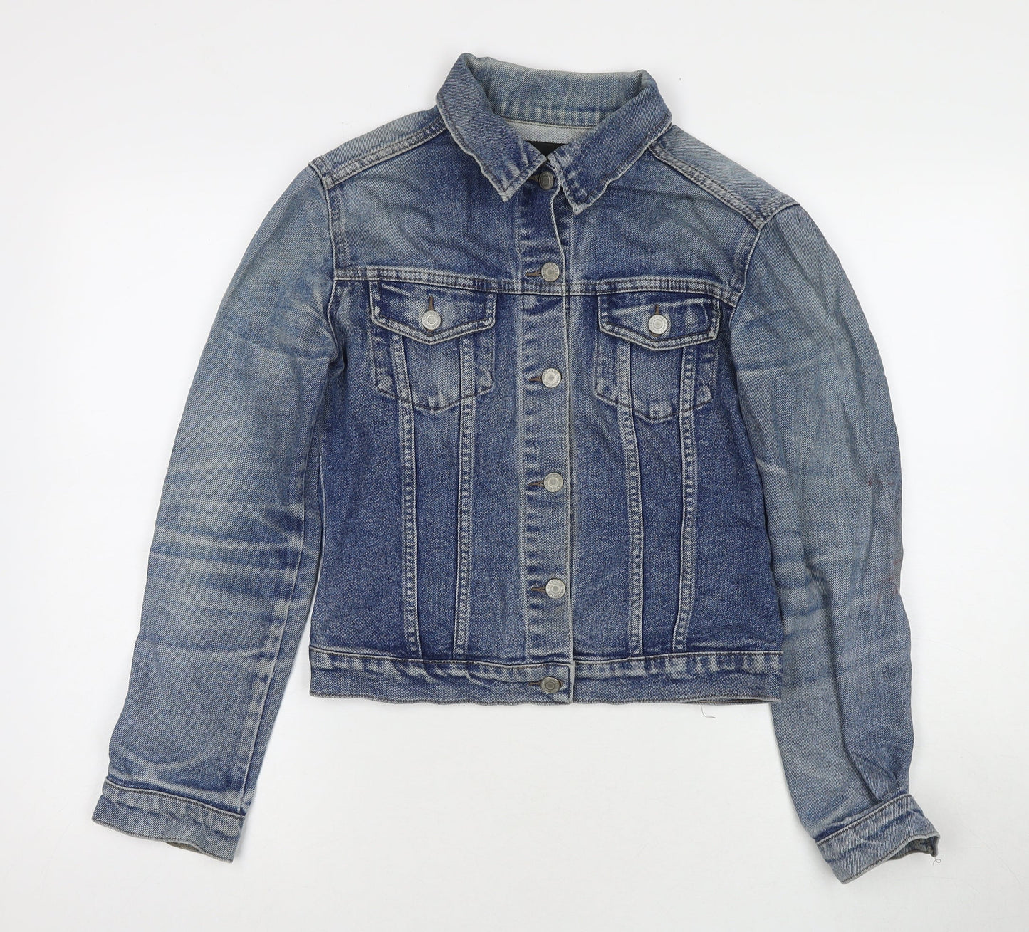 Warehouse Womens Blue Jacket Size 10 Button