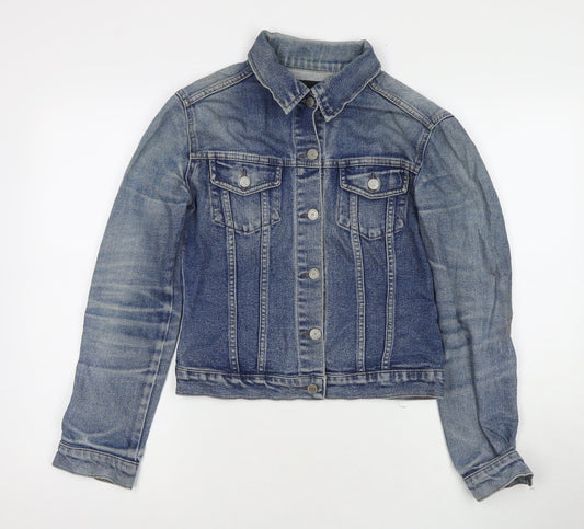 Warehouse Womens Blue Jacket Size 10 Button