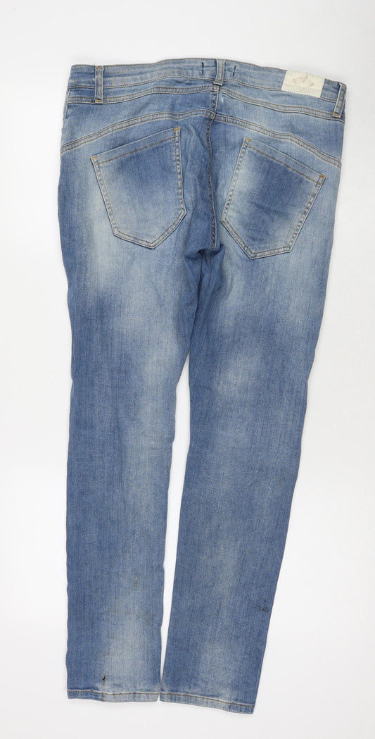 Stephin Womens Blue Cotton Straight Jeans Size 31 in L28 in Regular Zip