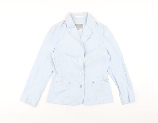Per Una Womens Blue Jacket Size 10 Button