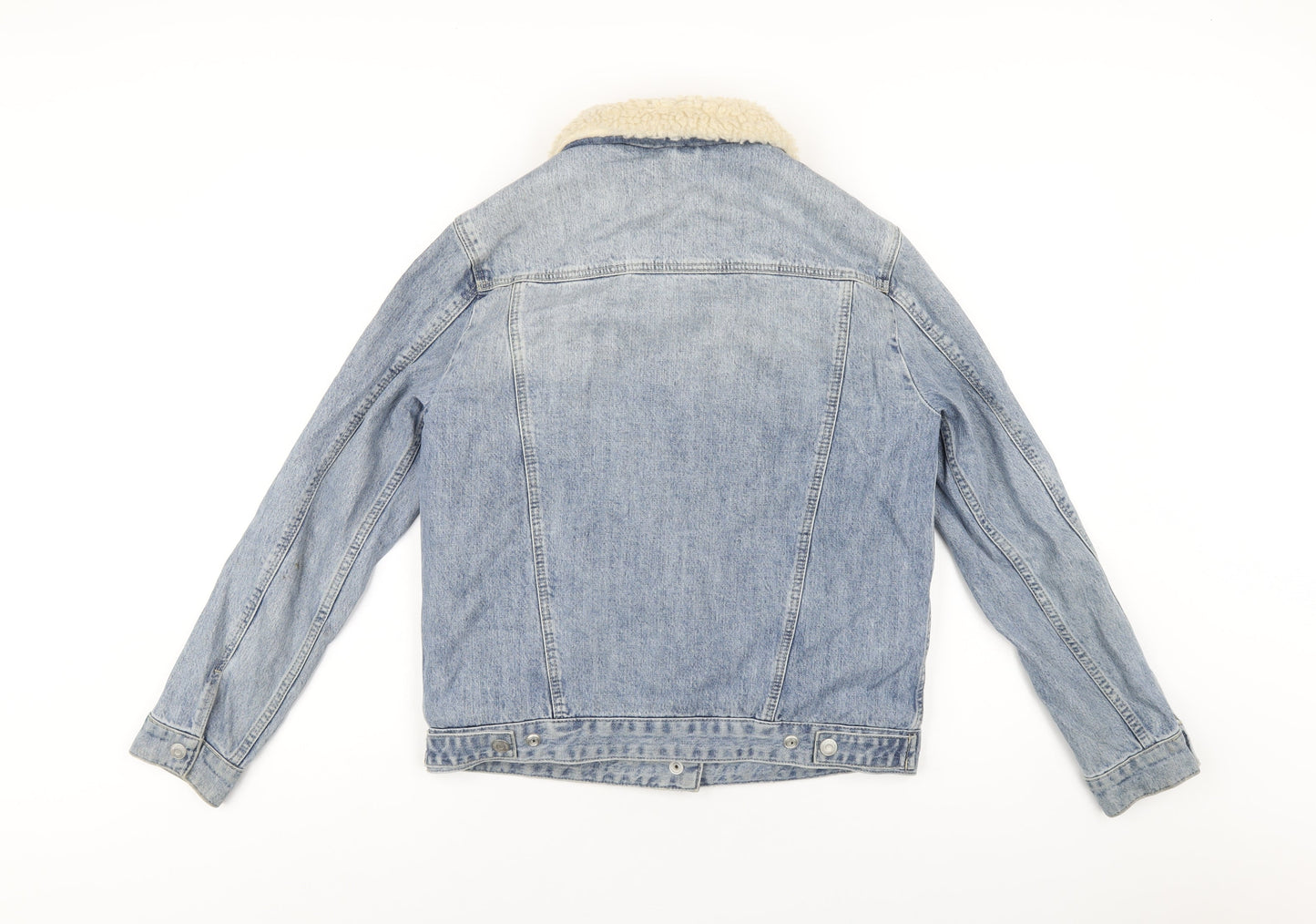 Topshop Womens Blue Jacket Size 10 Snap