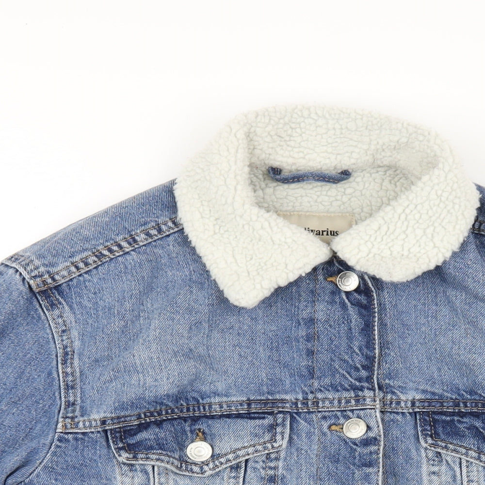 Stradivarius Womens Blue Jacket Size S Button