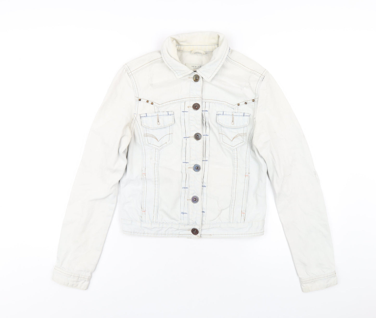 New Look Womens Blue Jacket Size 10 Button