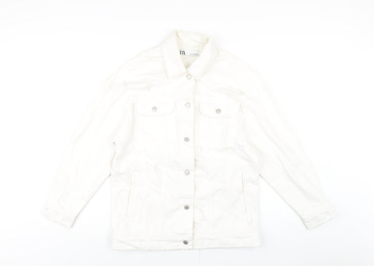 Zara Womens White Jacket Size XS Button