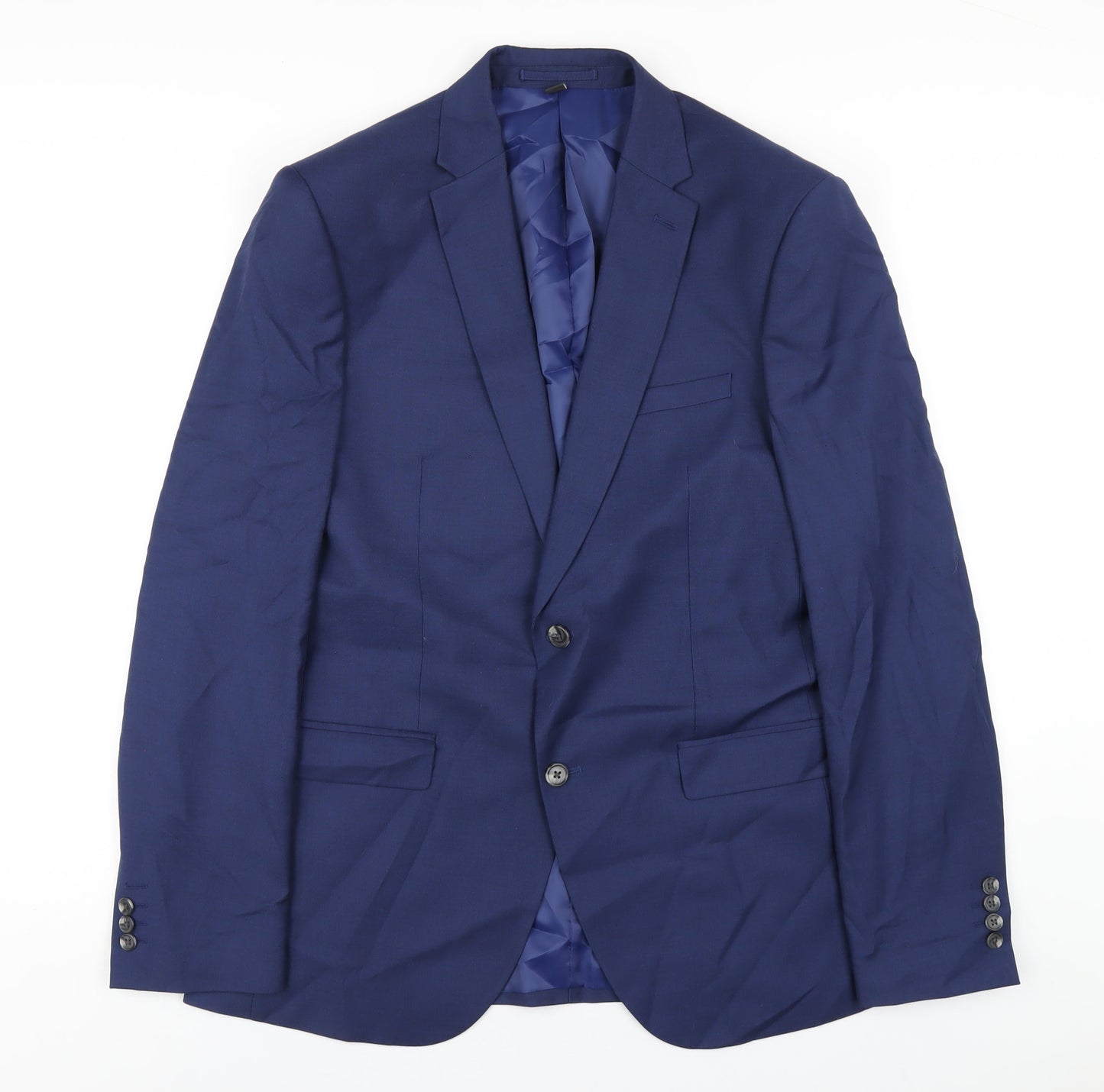 Marks and Spencer Mens Blue Polyester Jacket Blazer Size 42 Regular