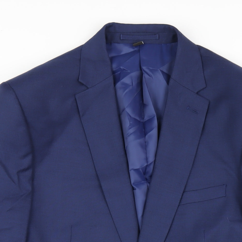 Marks and Spencer Mens Blue Polyester Jacket Blazer Size 42 Regular