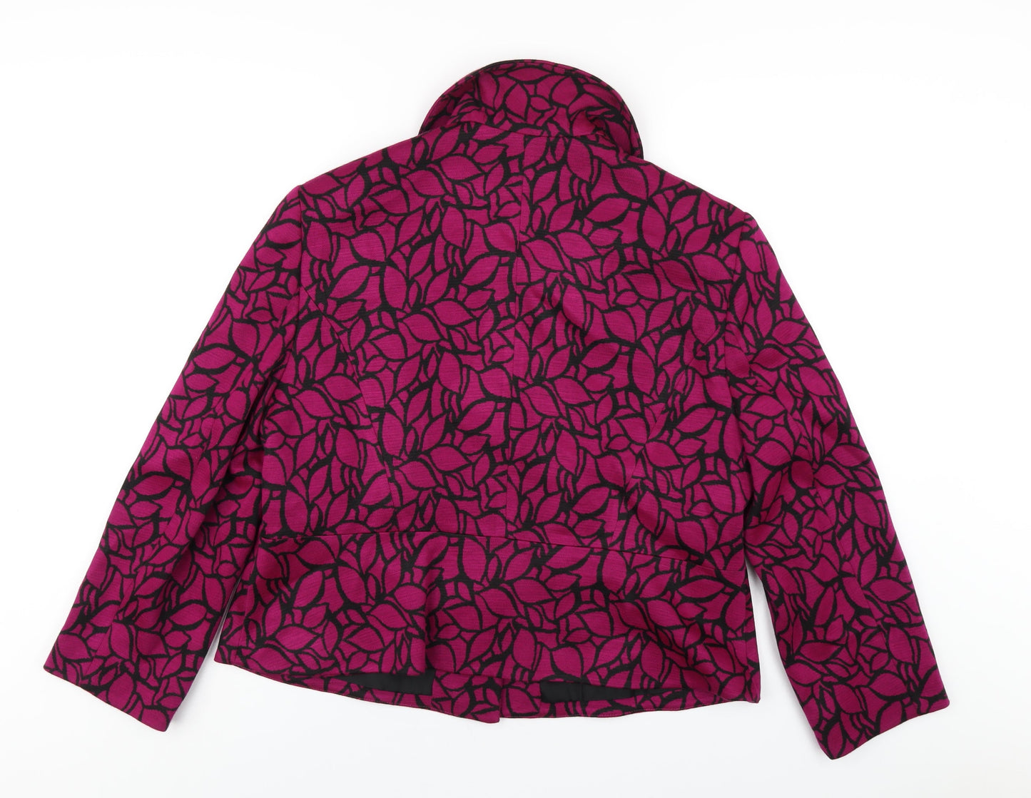 CC Womens Pink Geometric Pea Coat Coat Size 18 Button