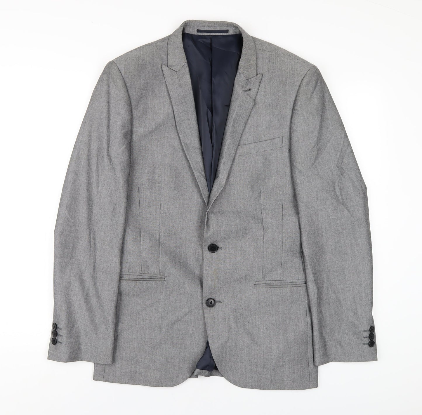 NEXT Mens Grey Polyester Jacket Blazer Size 38 Regular