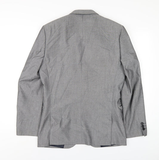 NEXT Mens Grey Polyester Jacket Blazer Size 38 Regular