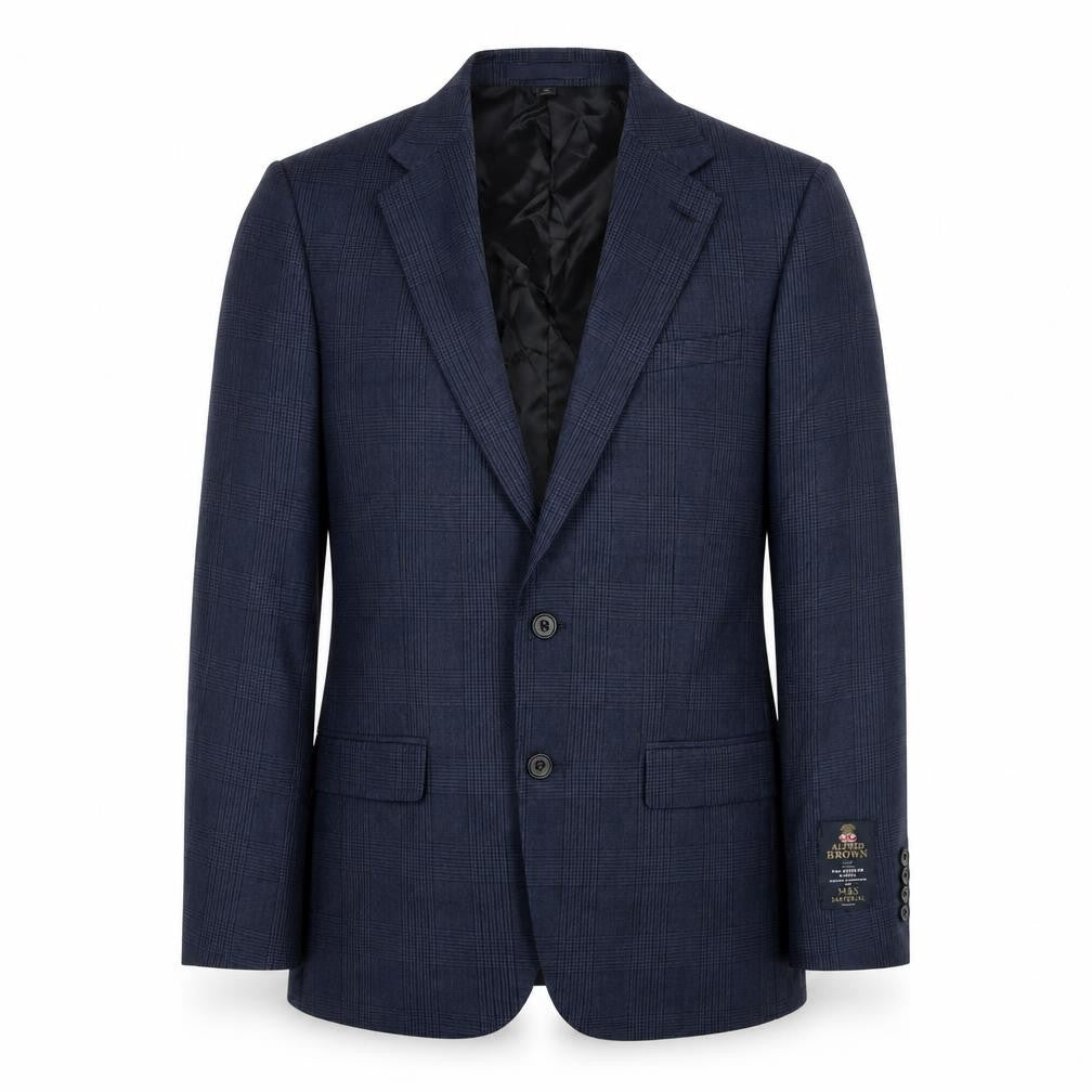 Marks and Spencer Mens Blue Plaid Wool Jacket Blazer Size 38 Regular