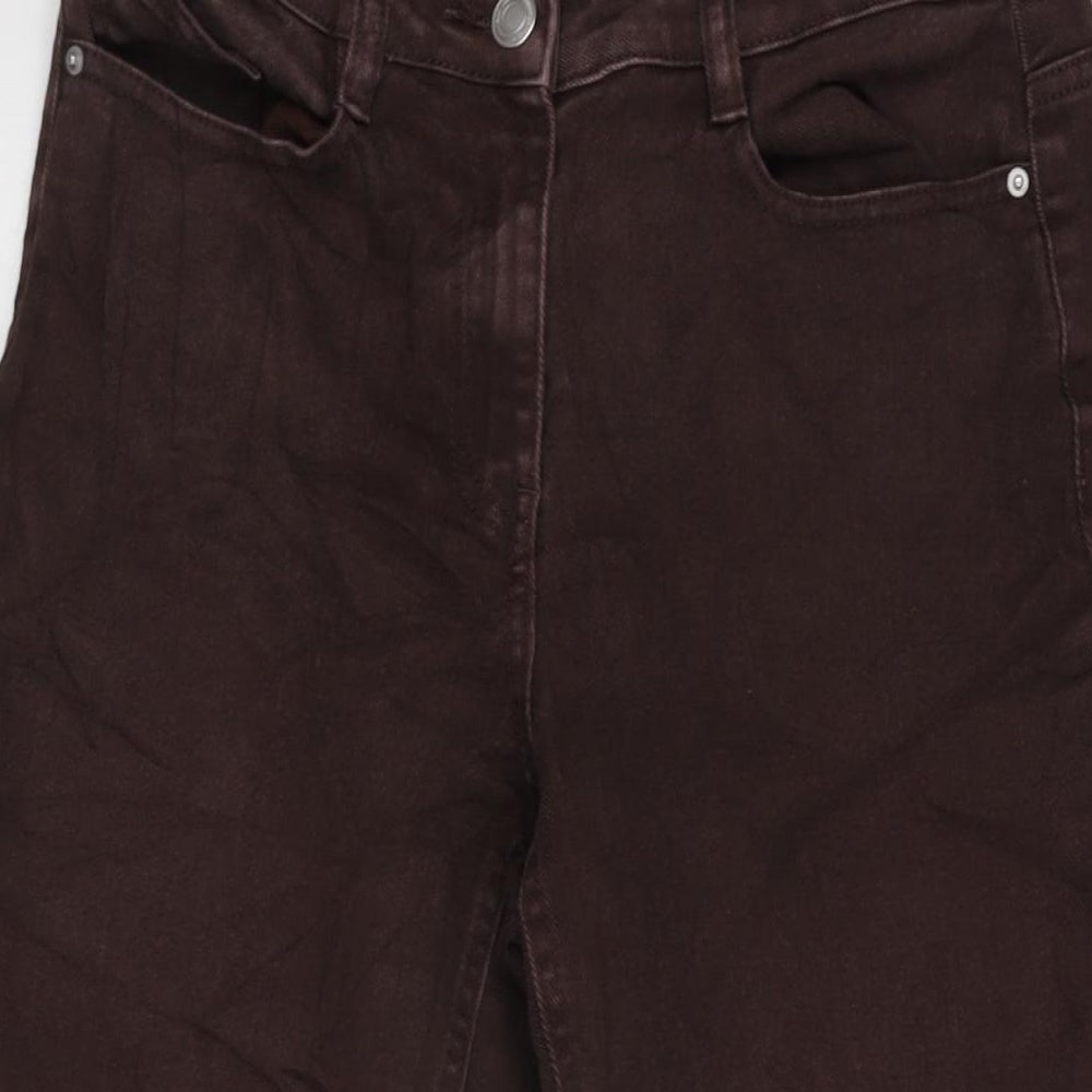 NEXT Womens Brown Cotton Blend Straight Jeans Size 6 L26 in Regular Zip - Emma Willis.