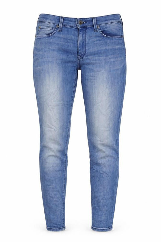 Gap 1969 Womens Blue Cotton Blend Tapered Jeans Size 30 in L28 in Regular Zip