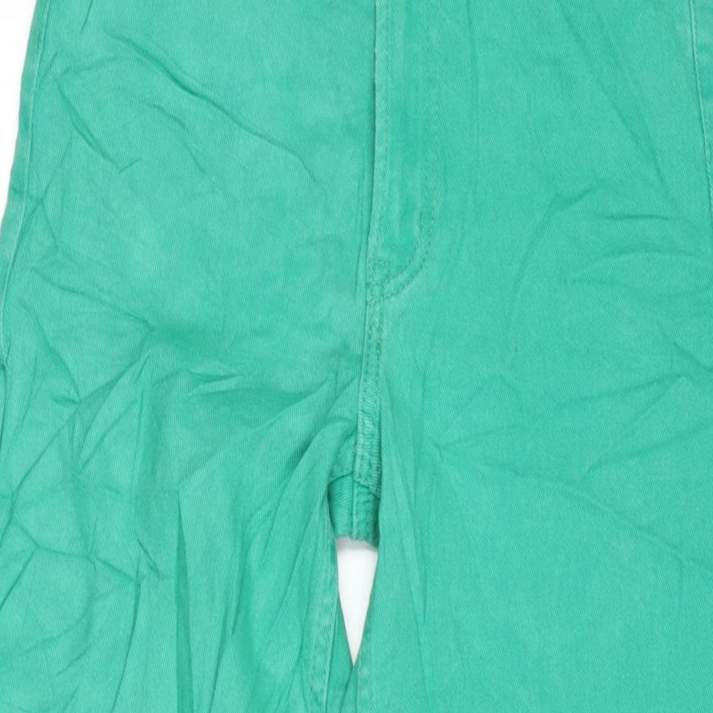 Divided Womens Green Cotton Blend Wide-Leg Jeans Size 8 L28 in Regular Zip