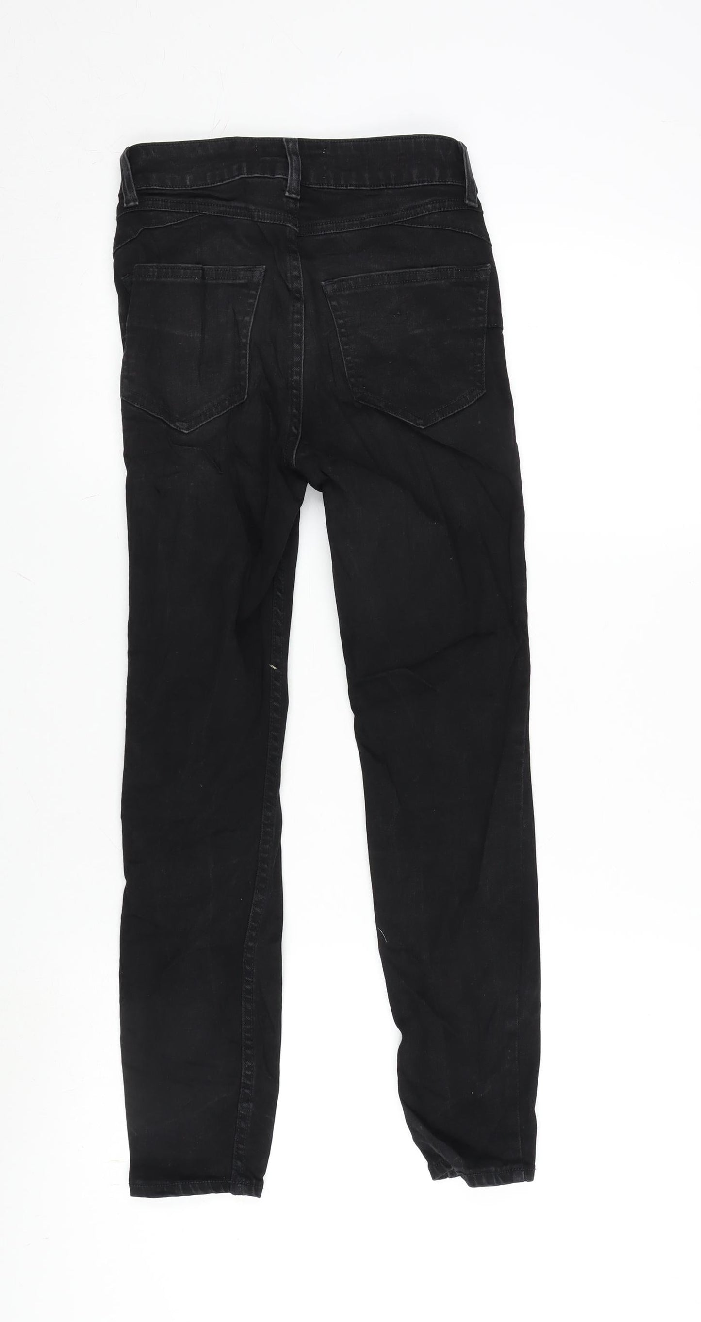 New Look Womens Grey Cotton Blend Tapered Jeans Size 6 L24 in Regular Zip