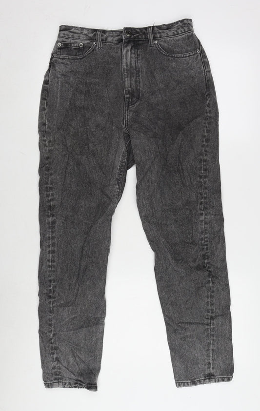 Denim Glassons Womens Grey Cotton Straight Jeans Size 8 L26 in Regular Zip
