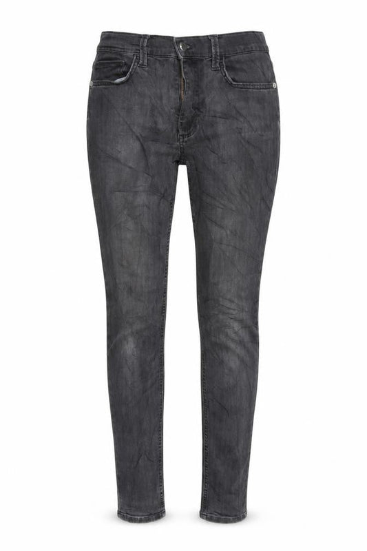French Connection Womens Grey Cotton Blend Tapered Jeans Size 10 L28 in Regular Zip