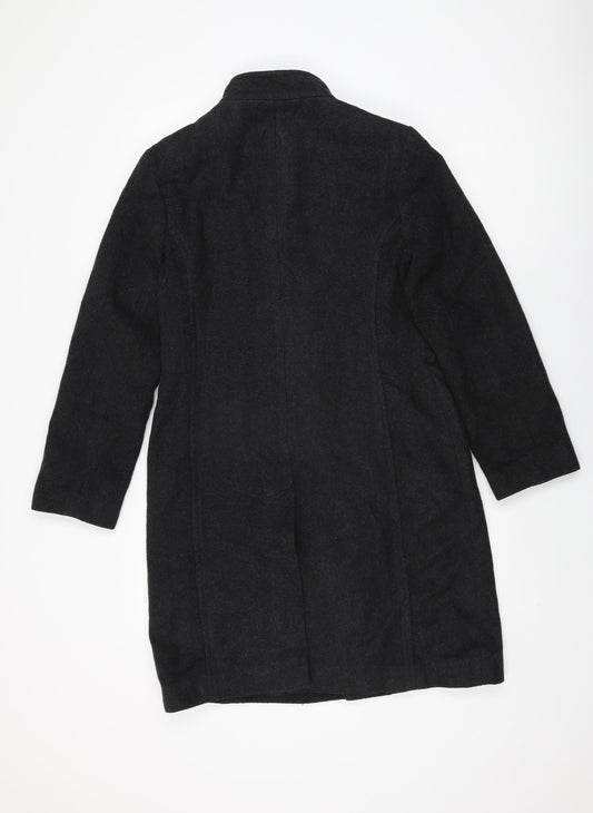 PCF Womens Black Overcoat Coat Size 10 Button