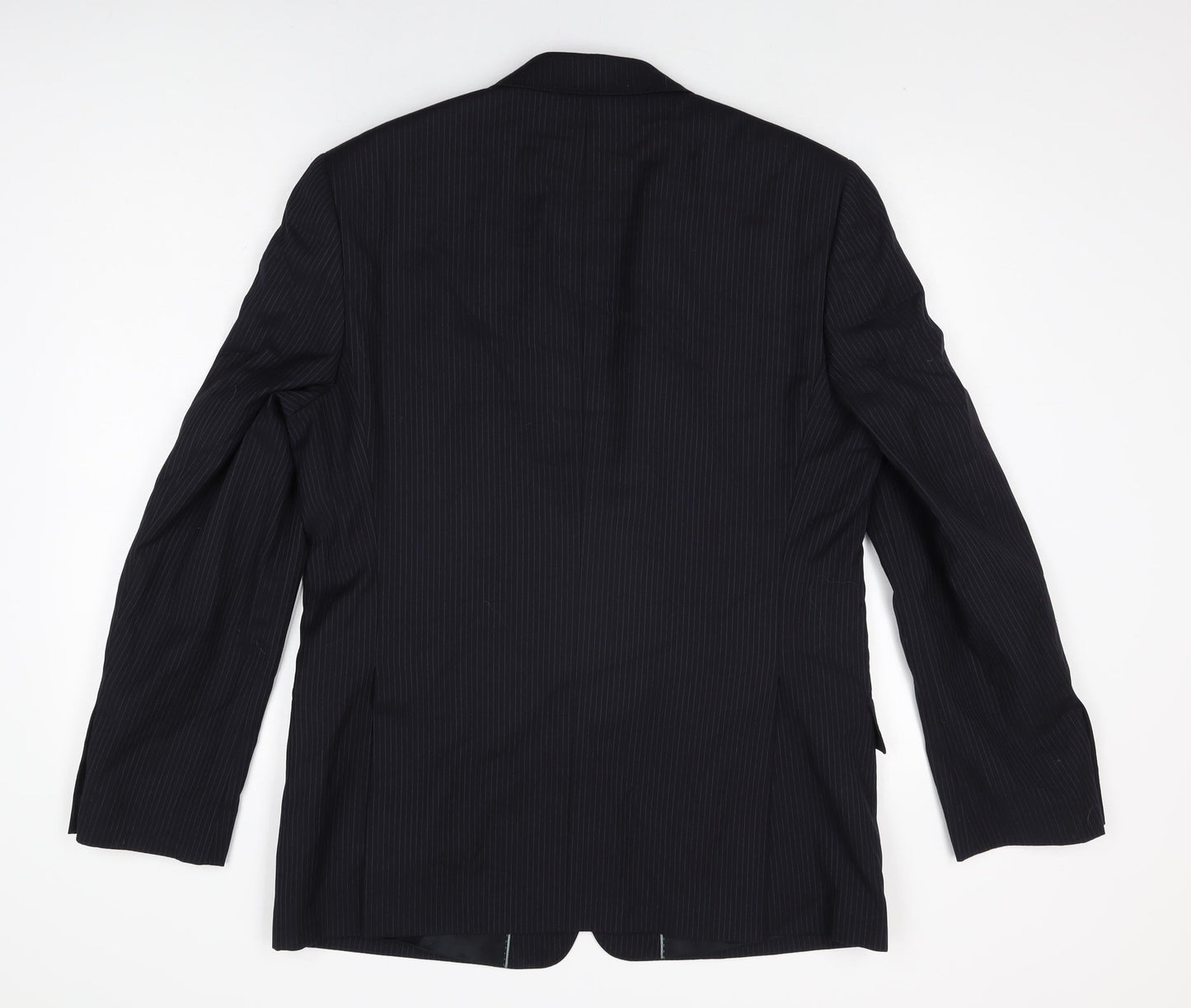 Linea Mens Black Striped Wool Jacket Suit Jacket Size 42 Regular