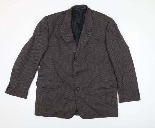 Principles Mens Brown Geometric Wool Jacket Suit Jacket Size 44 Regular