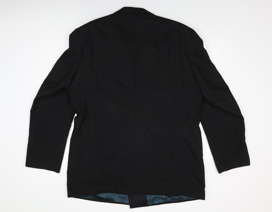 Marks and Spencer Mens Black Polyester Jacket Suit Jacket Size 46 Regular