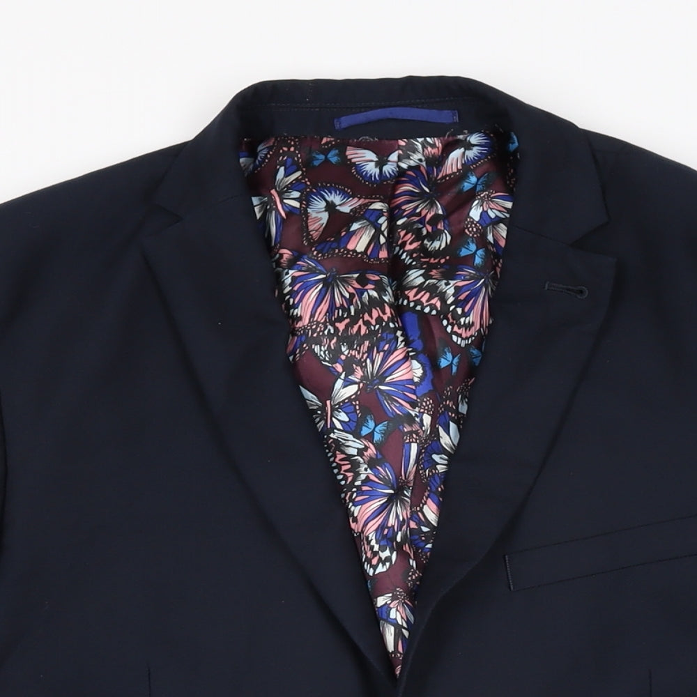 NEXT Mens Blue Polyester Jacket Suit Jacket Size 40 Regular