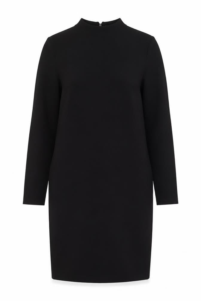 Marks and Spencer Womens Black Viscose Shift Size 12 Round Neck Zip