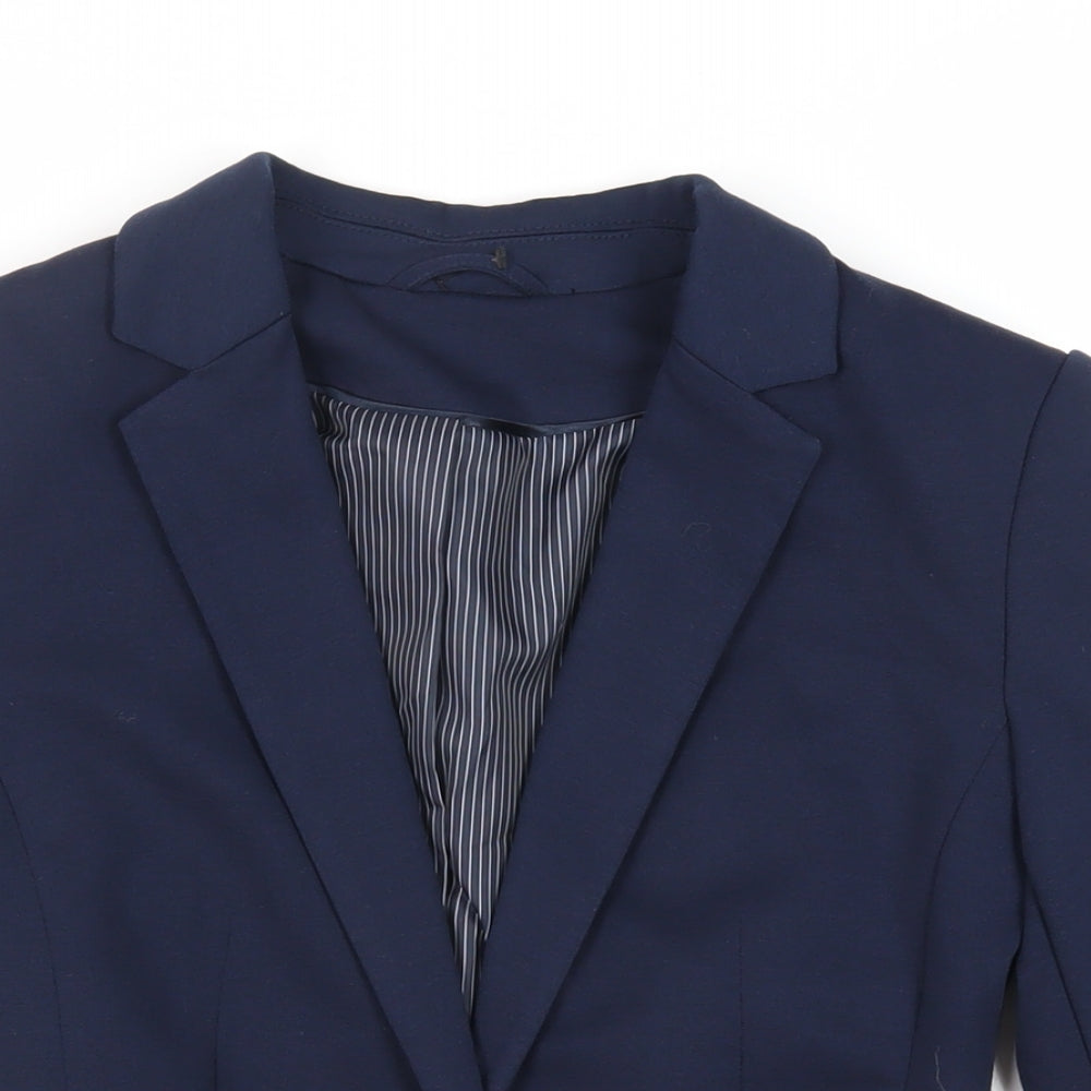 H&M Womens Blue Jacket Blazer Size 8 Button