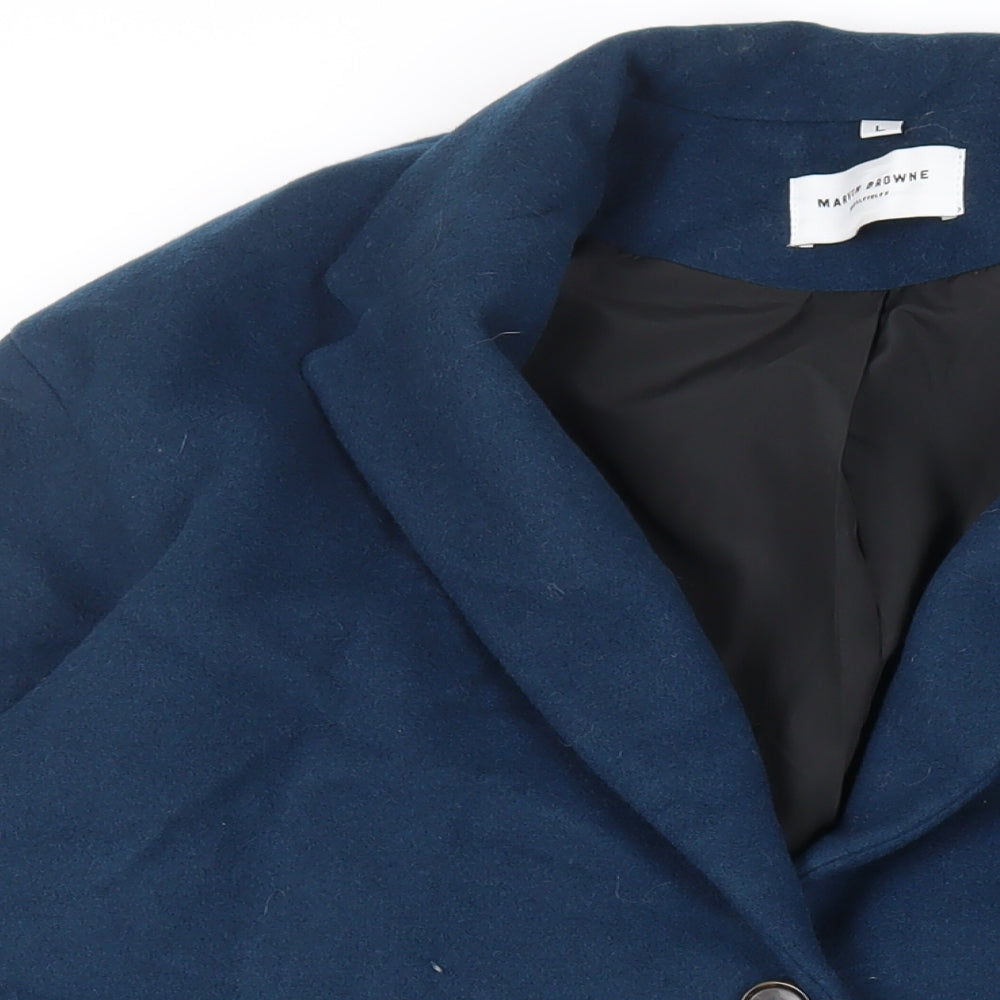 Marvin Browne Womens Blue Pea Coat Coat Size L Button