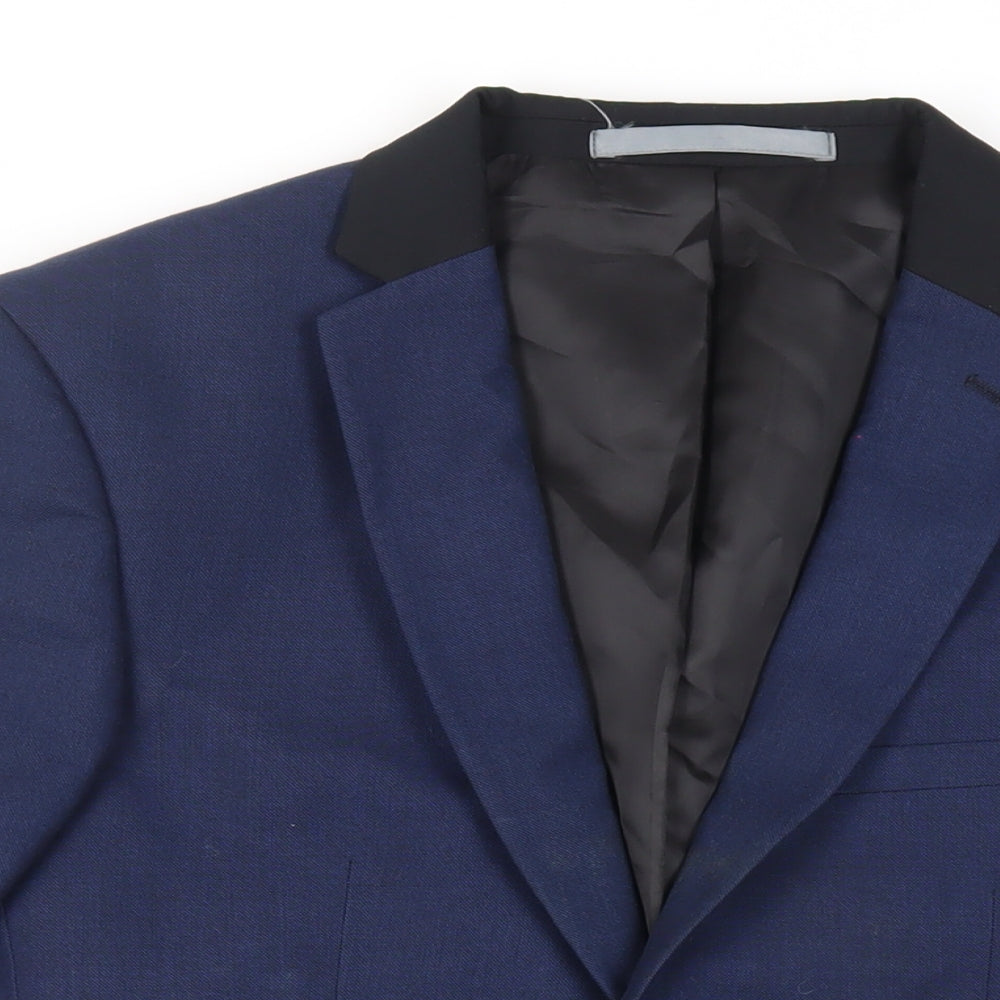 Burton Mens Blue Polyester Jacket Suit Jacket Size 40 Regular