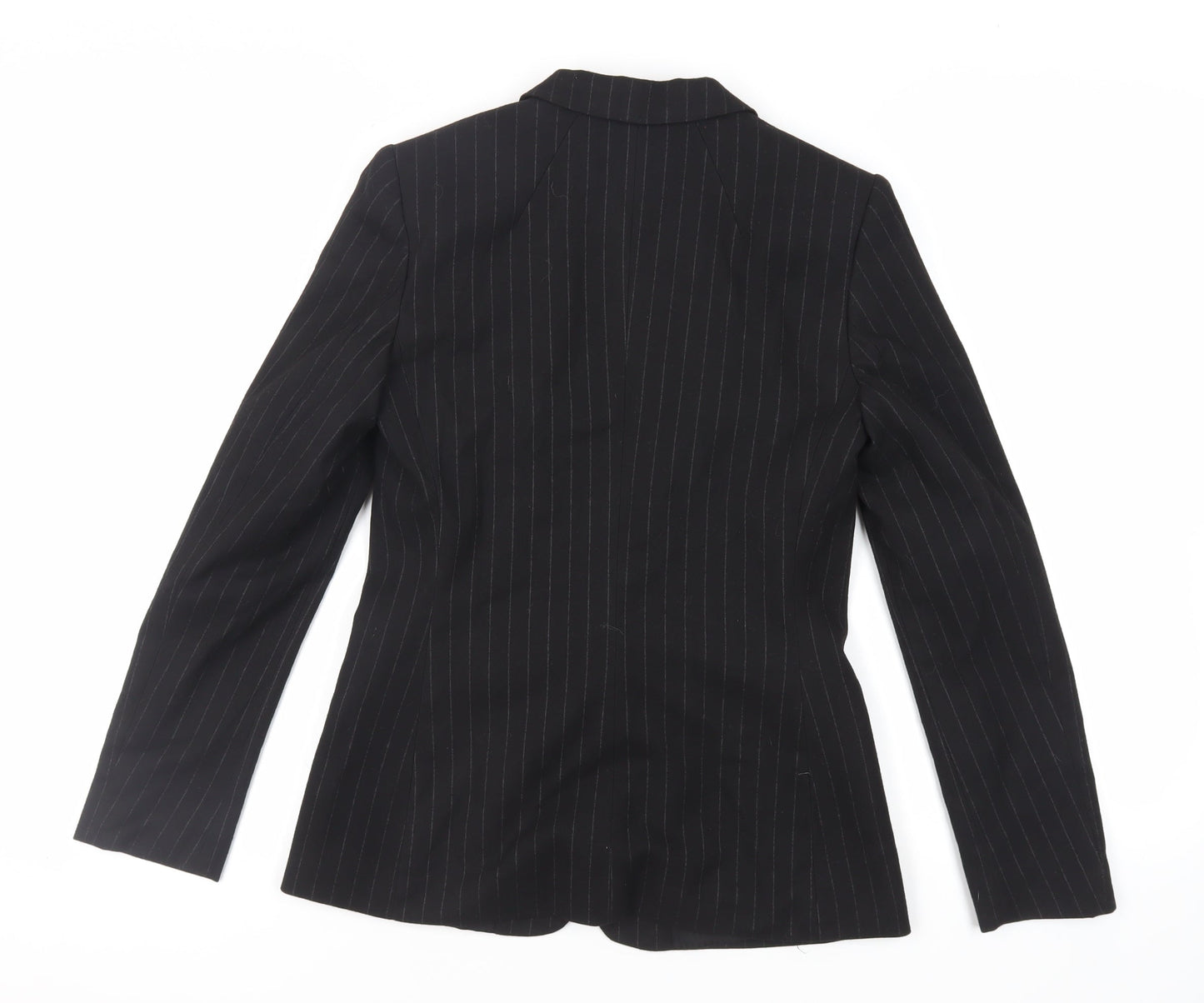 NEXT Womens Black Striped Jacket Blazer Size 8 Button