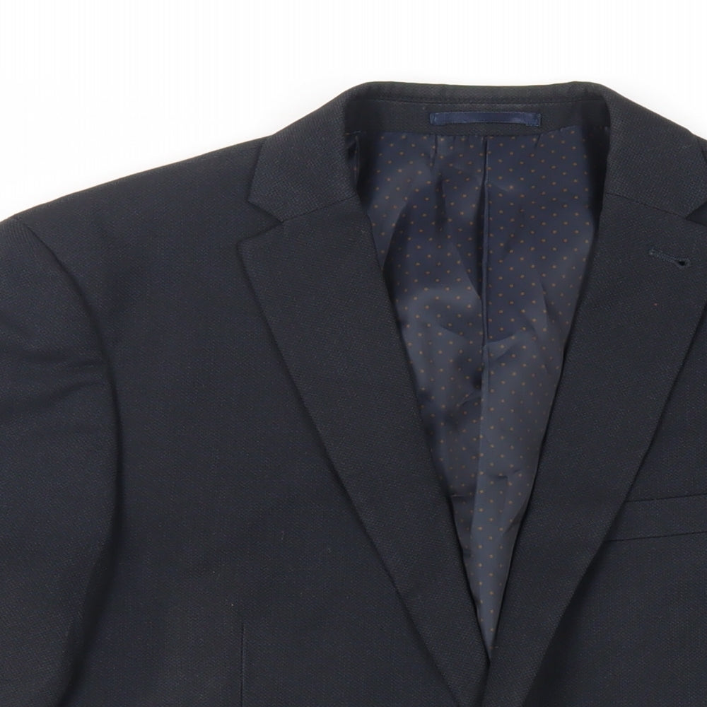 NEXT Mens Black Polyester Jacket Suit Jacket Size 38 Regular